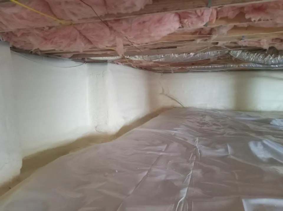Crawl space encapsulation with closed-cell spray foam for Flat Roof Repair in Norwalk